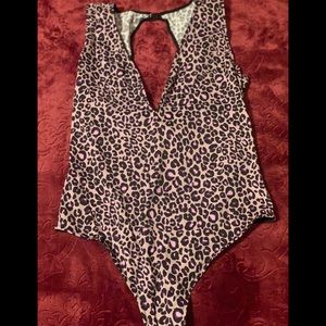 Purple cheetah print bodysuit